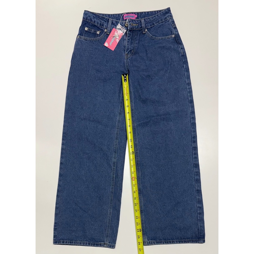Edikted Blue Washed Wide Leg Jeans XS High Waisted Baggy Denim‎ S15782